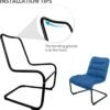 Upholstered Durable Metal Modern Chair with Soft Cushion, Blue - Ideal for Teens, Reading, Home, Living Room, Apartment, College, Bedroom, Dorm, or Accent Chair - Image 5