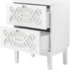 VINGLI White Nightstand, Modern Nightstand with Mirror Front Drawers, Bed Side Table/Night Stand, Wood Nightstand, Mirrored Nightstand with Drawer for Bedroom, College Dorm, Kids’ Room, Living Room - Image 5