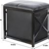 Storage Ottoman, Small Ottoman Foot Rest with Thicker Foam Padded, Faux Leather Ottoman Storage Cubes with Lids Ottoman for Living Room, Bedroom 16.5"*11.8"*15.6" Black - Image 4