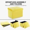 Storage Ottoman Folding Foot Stool Velvet Ottoman Foot Rest with Padded Modern Ottoman with Storage for Living Room Puppy Step Stool 17x13x11in(Yellow) - Image 8