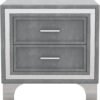 Velvet Nightstand with 2 Drawers, End Table with Storage, Small Dresser, Bedside Table Furniture, Night Stand with Metal Legs for Bedroom, Living Room, College Dorm - Gray - Image 8