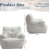 Bean Bag Chair for Adults, Giant Bean Bag Sofa Chair with Armrests, Teddy Plush Lazy Sofa Comfy Chair, Big Comfy Chair with Pocket, for Livingroom Bedroom Apartment - Image 3