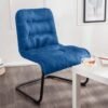 Upholstered Durable Metal Modern Chair with Soft Cushion, Blue - Ideal for Teens, Reading, Home, Living Room, Apartment, College, Bedroom, Dorm, or Accent Chair - Image 3