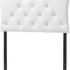 Baxton Studio Rita Modern and Contemporary White Faux Leather Upholstered Button-Tufted Scalloped Twin Size Headboard - Image 4