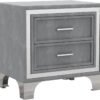 Velvet Nightstand with 2 Drawers, End Table with Storage, Small Dresser, Bedside Table Furniture, Night Stand with Metal Legs for Bedroom, Living Room, College Dorm - Gray - Image 5