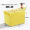 Storage Ottoman Folding Foot Stool Velvet Ottoman Foot Rest with Padded Modern Ottoman with Storage for Living Room Puppy Step Stool 17x13x11in(Yellow) - Image 3