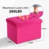 Storage Ottoman Folding Foot Stool Velvet Ottoman Foot Rest with Padded Modern Ottoman with Storage for Living Room Puppy Step Stool 17x13x11in(ROSEO) - Image 3