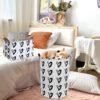 Toy Large Storage Bin-Cotton Storage Basket-Round Gift Basket with Handles for Toys,Laundry,Baby Nursery(Love Heart) - Image 4