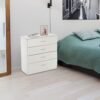 4 Drawer Dresser, White Night Stand Set 2 for Bedroom, Modern 4 Drawer Nightstand, Wood Bed Side Table/Night Stand with Drawers for Small Spaces, College Dorm, Living Room 13" D X 26" W X 29" H - Image 6