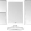 Trifold Vanity Mirror with Lights | LED Makeup Mirror with Lights and Touch Screen Dimming - 1x 2x 3x Magnification - Portable Lighted Makeup Mirror | Great Vanity Mirror with Lights - Image 2