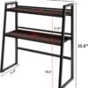 Vintage Metal and Wooden 2-Tier 29.5 INCH Length Desktop Shelves, Computer Desk Bookshelf, Office Supplies Desk Organizer Display Rack, Brown - Image 3