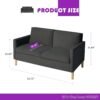 TYBOATLE 55" Modern Fabric Loveseat Sofa with 2 USB Charging Ports, Love Seats Furniture Suitable for Small Spaces, Living Room, Office, Soft Couch Easy to Install (Dark Grey) - Image 5