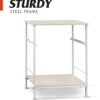 WLIVE Nightstand, End Table with Fabric Storage Drawer and Open Wood Shelf, Bedside Furniture with Steel Frame, Side Table for Bedroom, Dorm, Easy Assembly, Light Grey - Image 9
