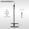 VIVO Extra Tall TV Floor Stand for 13 to 65 inch Screens up to 44 lbs, LCD LED OLED 4K Smart Flat, Curved Monitor Panels, Max VESA 400x400, Tall Pole for Treadmills and Ellipticals, Black, STAND-TV18 - Image 5