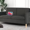 TYBOATLE 55" Modern Fabric Loveseat Sofa with 2 USB Charging Ports, Love Seats Furniture Suitable for Small Spaces, Living Room, Office, Soft Couch Easy to Install (Dark Grey) - Image 3