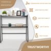 Vintage Metal and Wooden 2-Tier 29.5 INCH Length Desktop Shelves, Computer Desk Bookshelf, Office Supplies Desk Organizer Display Rack, Brown - Image 7