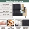 STHOUYN 56" W Fabric Loveseat Sofa with 2 USB, Small Couches for Living Room, Bedroom, Office, Easy Assembly & Comfy Cushion, Dark Grey - Image 7