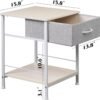 WLIVE Nightstand, End Table with Fabric Storage Drawer and Open Wood Shelf, Bedside Furniture with Steel Frame, Side Table for Bedroom, Dorm, Easy Assembly, Light Grey - Image 4