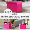 Storage Ottoman Folding Foot Stool Velvet Ottoman Foot Rest with Padded Modern Ottoman with Storage for Living Room Puppy Step Stool 17x13x11in(ROSEO) - Image 8