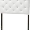 Baxton Studio Viviana Modern and Contemporary White Faux Leather Upholstered Button-Tufted Twin Size Headboard - Image 4