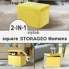 Storage Ottoman Folding Foot Stool Velvet Ottoman Foot Rest with Padded Modern Ottoman with Storage for Living Room Puppy Step Stool 17x13x11in(Yellow) - Image 7