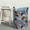 Video Game Controller Grey Background Laundry Hamper Storage Basket Toys Clothes Organizer Bin For Home Bathroom Bedroom Dorm Nursery, 62l - Image 8