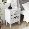 VINGLI White Nightstand, Modern Nightstand with Mirror Front Drawers, Bed Side Table/Night Stand, Wood Nightstand, Mirrored Nightstand with Drawer for Bedroom, College Dorm, Kids’ Room, Living Room - Image 10