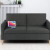 TYBOATLE 55" Modern Fabric Loveseat Sofa with 2 USB Charging Ports, Love Seats Furniture Suitable for Small Spaces, Living Room, Office, Soft Couch Easy to Install (Dark Grey) - Image 4