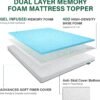4 Inch Mattress Topper Twin XL, Gel Memory Foam Mattress Topper for Twin XL Size for College Dorm Bed, Gel Infused Foam Bed Topper for Extra Long XL Single Bed with Cover - Image 3