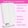 Trifold Vanity Mirror with Lights | LED Makeup Mirror with Lights and Touch Screen Dimming - 1x 2x 3x Magnification - Portable Lighted Makeup Mirror | Great Vanity Mirror with Lights - Image 6