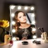 10"x 12" Vanity Mirror with Lights, Hollywood Lighted Makeup Mirror with 3 Color Modes and 12 Dimmable Diamond LED Light Bulbs, Touch Control for Bedroom, White - Image 8