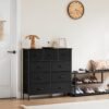 ANTONIA Dresser for Bedroom with 9 Fabric Drawers, Tall Chest Organizer Units for Clothing, Closet, Kidsroom, Storage Tower with Cabinet, Metal Frame, Wooden Top, Lightweight Nursery Furniture, Black - Image 9