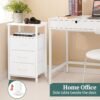 Yoobure Night Stand with Charging Station, 16 Colors LED Nightstand with USB Ports and Outlets, End Table with 3 Fabric Drawers and Storage Shelf, Bedside Tables Small Dresser for Small Space White - Image 9