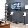 VIVO Extra Tall TV Floor Stand for 13 to 65 inch Screens up to 44 lbs, LCD LED OLED 4K Smart Flat, Curved Monitor Panels, Max VESA 400x400, Tall Pole for Treadmills and Ellipticals, Black, STAND-TV18 - Image 3