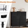 Sweetcrispy Dresser, Dresser for Bedroom, Storage Drawers, Tall Fabric Storage Tower with 9 Drawers, Chest Organizer Unit with Wooden Top for Kids Room, Closet, Entryway, Nursery - Image 8