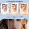 Vanity Mirror with Lights, Hollywood Lighted Makeup Mirror with Dimmable Light, Smart Control, Memory, Adjustable Warm White/Natural/Daylight, Birthday Gift, 360°Rotation (13in. White) - Image 4