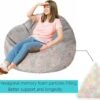 Bean Bag Chair 3Ft Premium Corduroy Ultra Soft Medium Bean Bag Sofa with Memory Foam for Adults Plush Lazy Sofa - Image 6