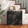 AODK Dresser for Bedroom with 4 Storage Drawers, Small Dresser Chest of Drawers Fabric Dresser with Sturdy Steel Frame, Black - Image 9