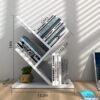 Tree Bookshelf, 3-Tier Book Storage Organizer Shelves Floor Standing Bookcase, Wood Storage Rack for Office Home School Shelf Display for Cd/Magazine-White - Image 6