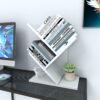 Tree Bookshelf, 3-Tier Book Storage Organizer Shelves Floor Standing Bookcase, Wood Storage Rack for Office Home School Shelf Display for Cd/Magazine-White - Image 3