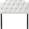 Baxton Studio Morris Modern and Contemporary White Faux Leather Upholstered Button-Tufted Scalloped Twin Size Headboard - Image 2