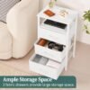 Yoobure Night Stand with Charging Station, 16 Colors LED Nightstand with USB Ports and Outlets, End Table with 3 Fabric Drawers and Storage Shelf, Bedside Tables Small Dresser for Small Space White - Image 7