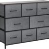 WLIVE Fabric Dresser, Storage Drawer Unit, Bedroom Dresser TV Stand for 32 40 43 inch TV, Wide Dresser with 8 Large Deep Drawers for Office, College Dorm, Dark Grey - Image 6