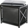 Storage Ottoman, Small Ottoman Foot Rest with Thicker Foam Padded, Faux Leather Ottoman Storage Cubes with Lids Ottoman for Living Room, Bedroom 16.5"*11.8"*15.6" Black - Image 8