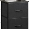 WLIVE Nightstand, Nightstand with 2 Drawers, Bedside Furniture, Night Stand, Small Dresser for Bedroom, College Dorm, End Table with Fabric Bins, Dormitory, Charcoal Black, Size L - Image 5