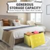 Storage Ottoman Folding Foot Stool Velvet Ottoman Foot Rest with Padded Modern Ottoman with Storage for Living Room Puppy Step Stool 17x13x11in(Yellow) - Image 6