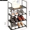 Upgrade Stackable Small Shoe Rack, 4-Tier Shoe Shelf Storage Organizer with Handle for Entryway, Hallway and Closet (Black) - Image 3