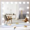 Vanity Mirror with Lights,Makeup Mirror with Lights,23" x 19" Makeup Mirror with 15 Dimmable LED Bulbs,3 Color Lighting Modes,USB Charging Port Touch Control,Sturdy Metal Frame Design,White - Image 9