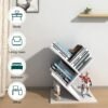 Tree Bookshelf, 3-Tier Book Storage Organizer Shelves Floor Standing Bookcase, Wood Storage Rack for Office Home School Shelf Display for Cd/Magazine-White - Image 7