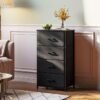 AODK Dresser for Bedroom with 4 Storage Drawers, Small Dresser Chest of Drawers Fabric Dresser with Sturdy Steel Frame, Black - Image 3